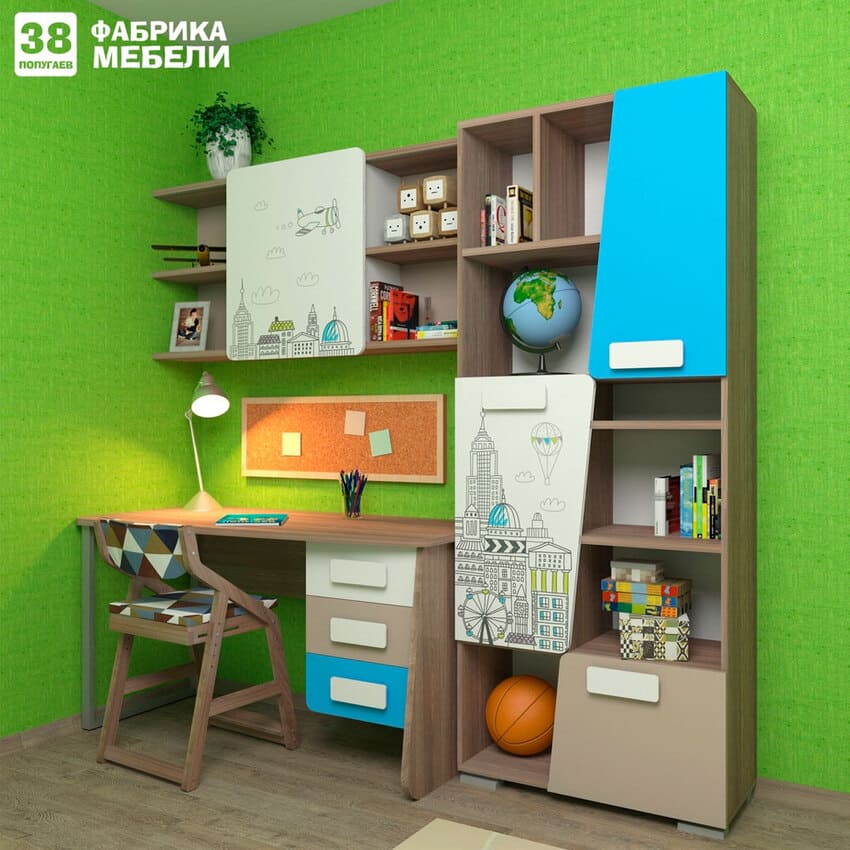 Зеленая цветовая гамма для детской комнаты