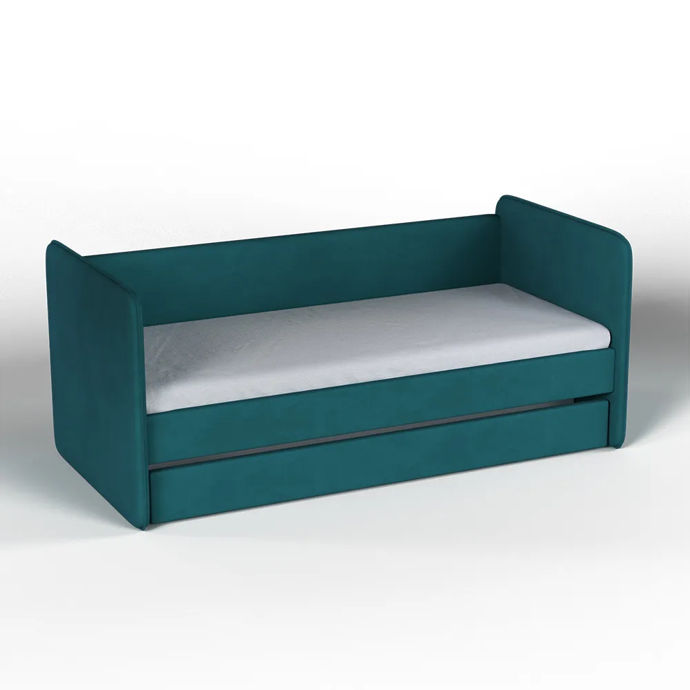 Кровать мягкая «Айрис» Ментол микровелюр