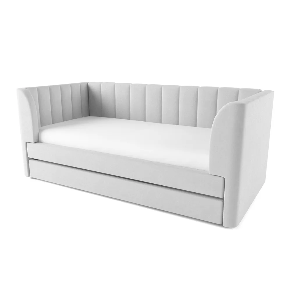 Кровать Мягкая Мишель Светло-серая