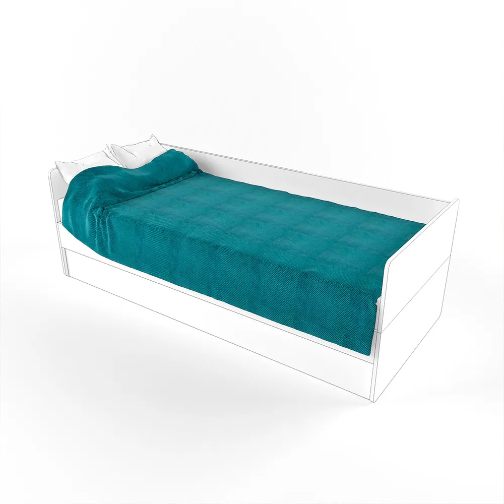 Покрывало для кровати велюр CITUS голубой