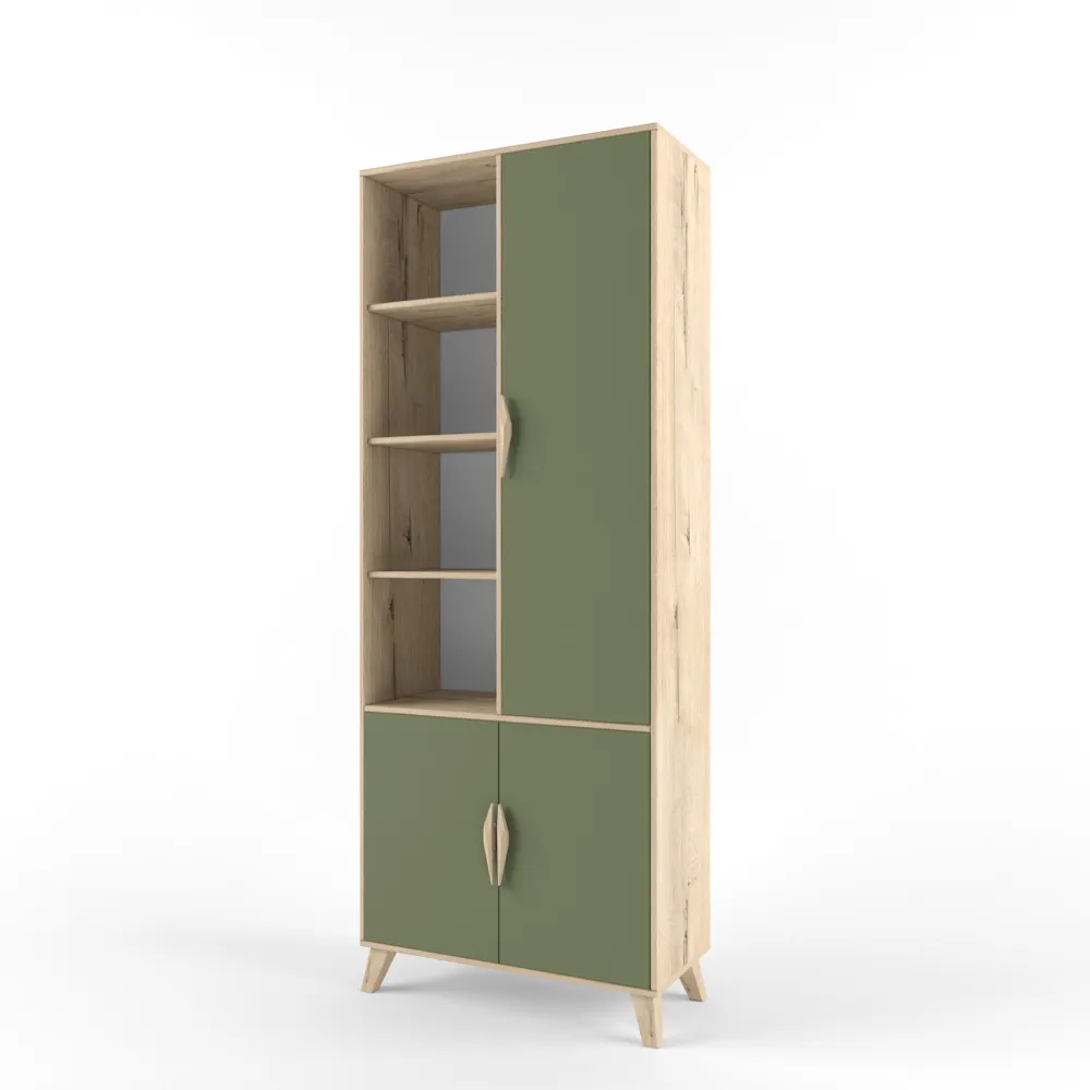 Стеллаж широкий «2+2» олива