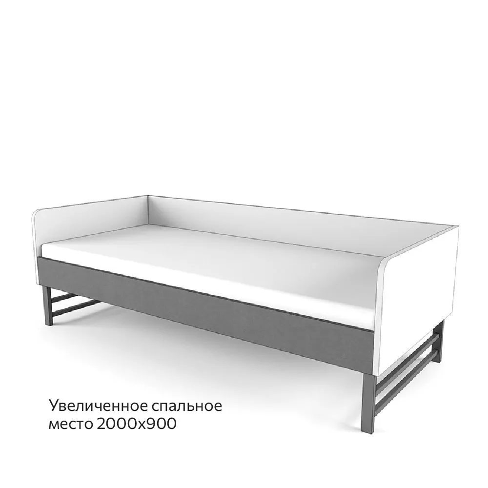Кровать серый металл
