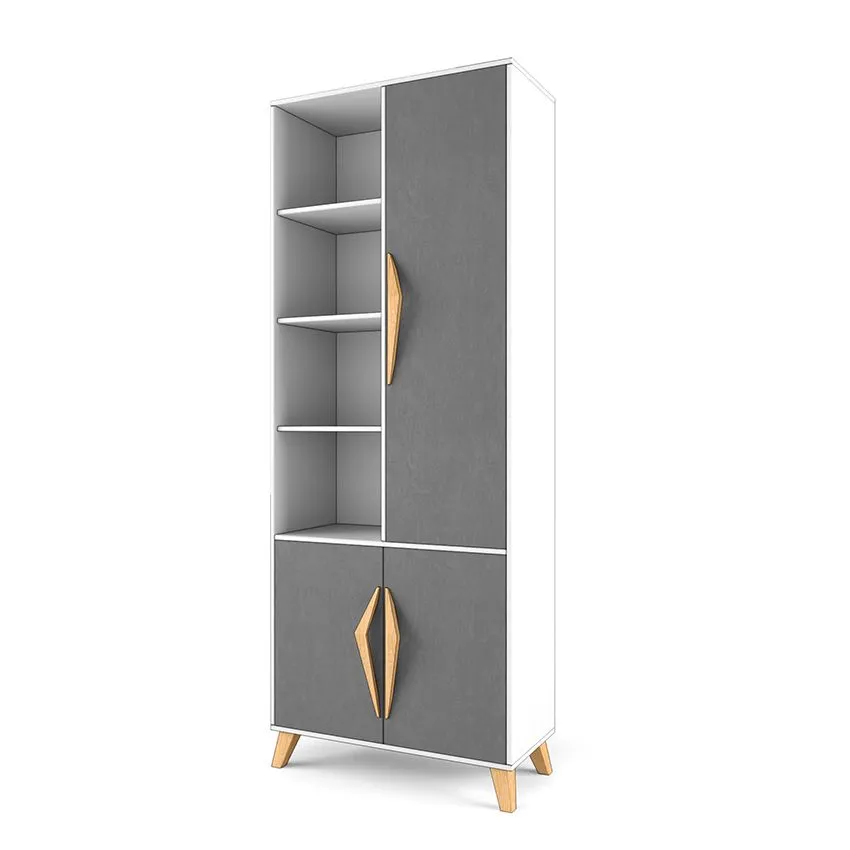 Стеллаж широкий «2+2 Лайт» серый 1