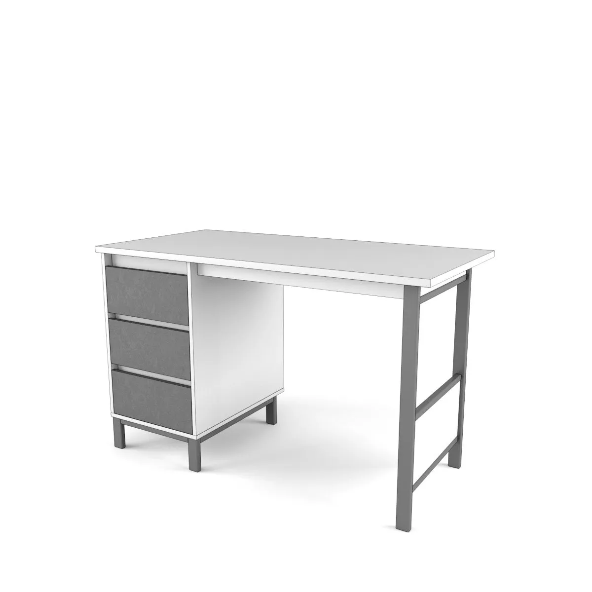 Стол с тумбой 2+2 Лайт Серый