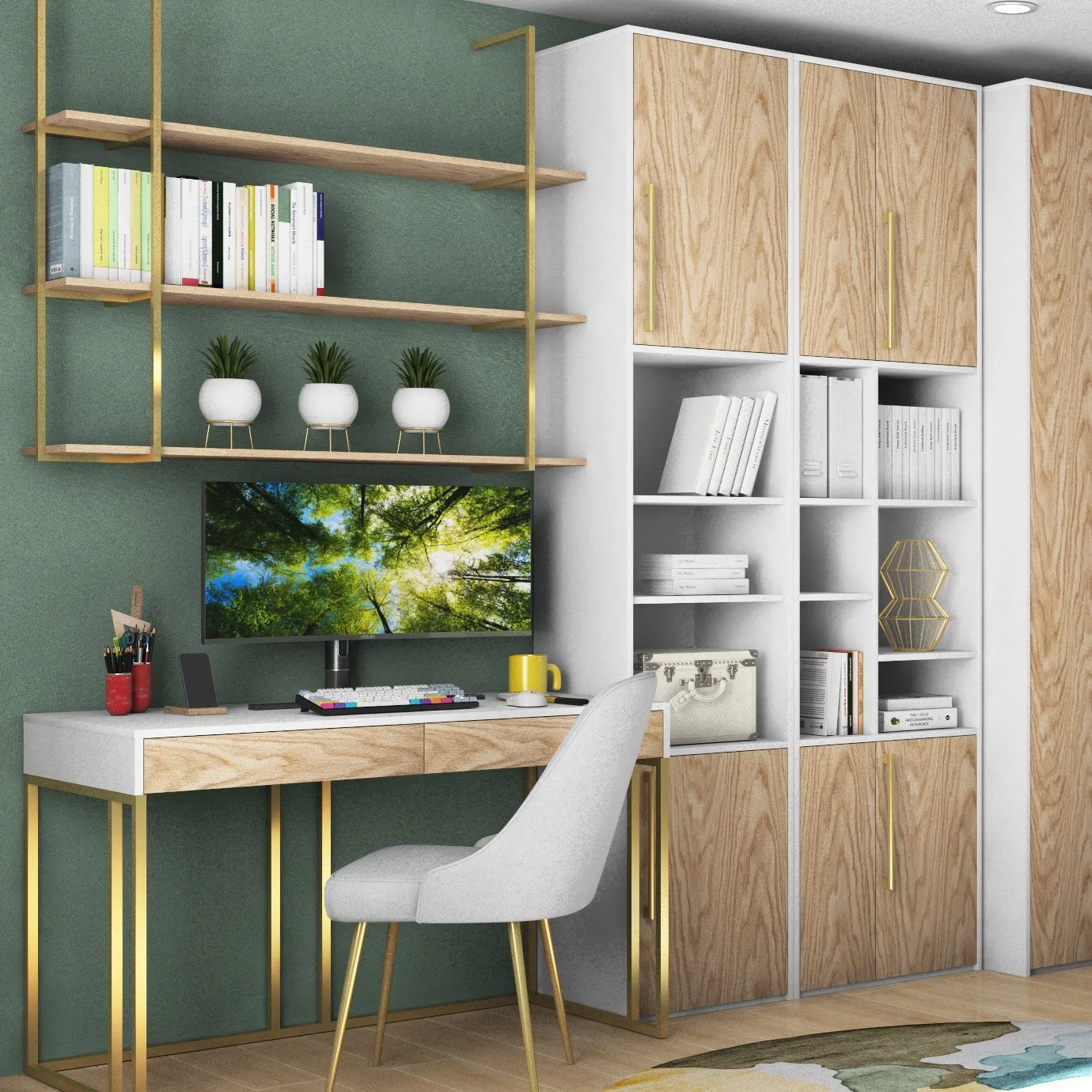 Уголок школьника «Тури Белый Золото»