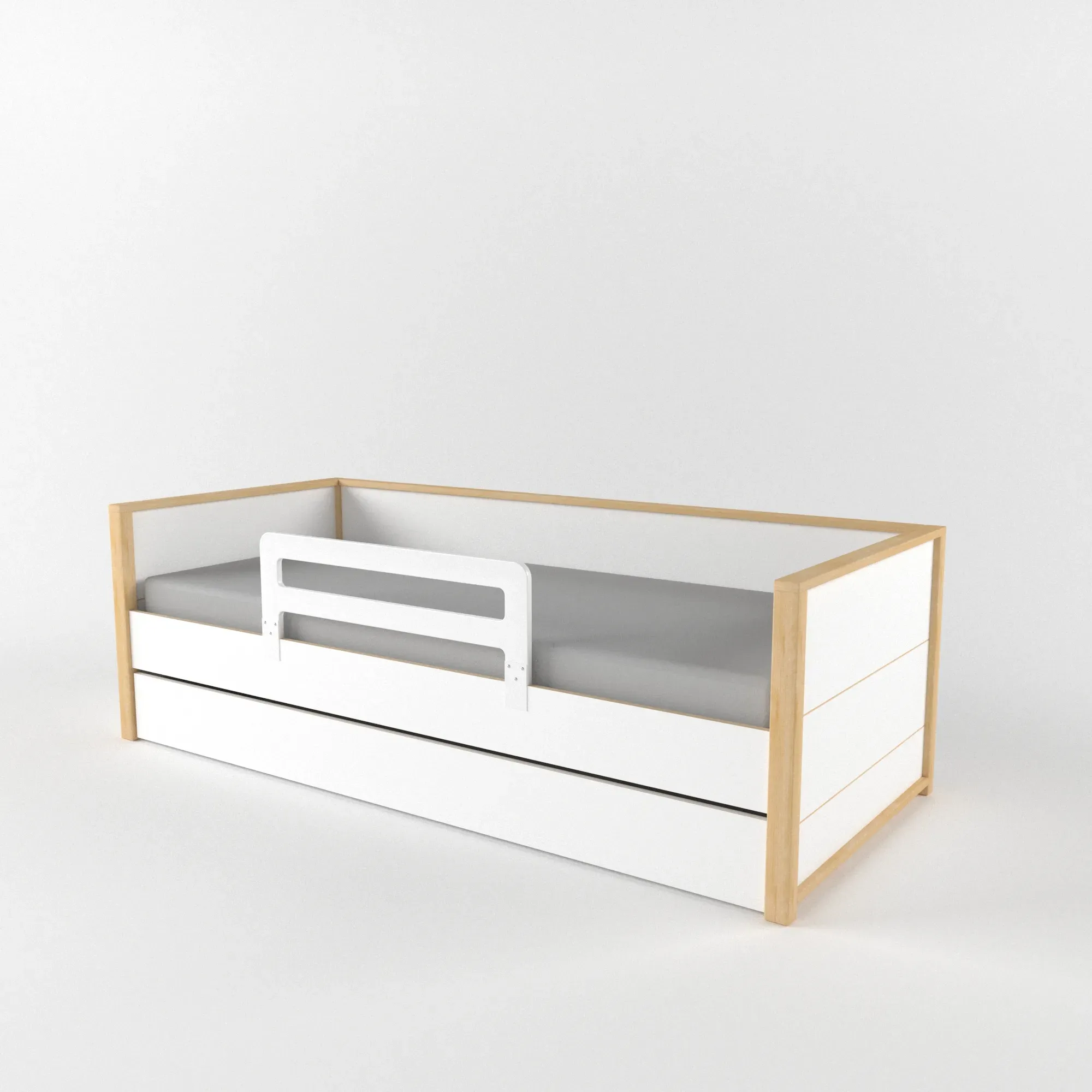 «Робин Лайт» Кровать нижняя  с бортиком и ящиком