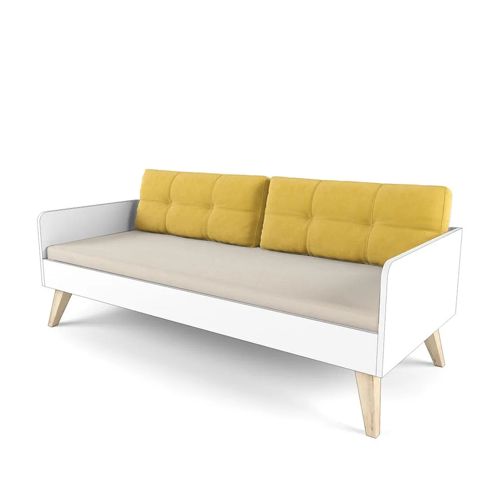 Наматрасник + подушки Микровелюр Бежевый + Мимоза 4