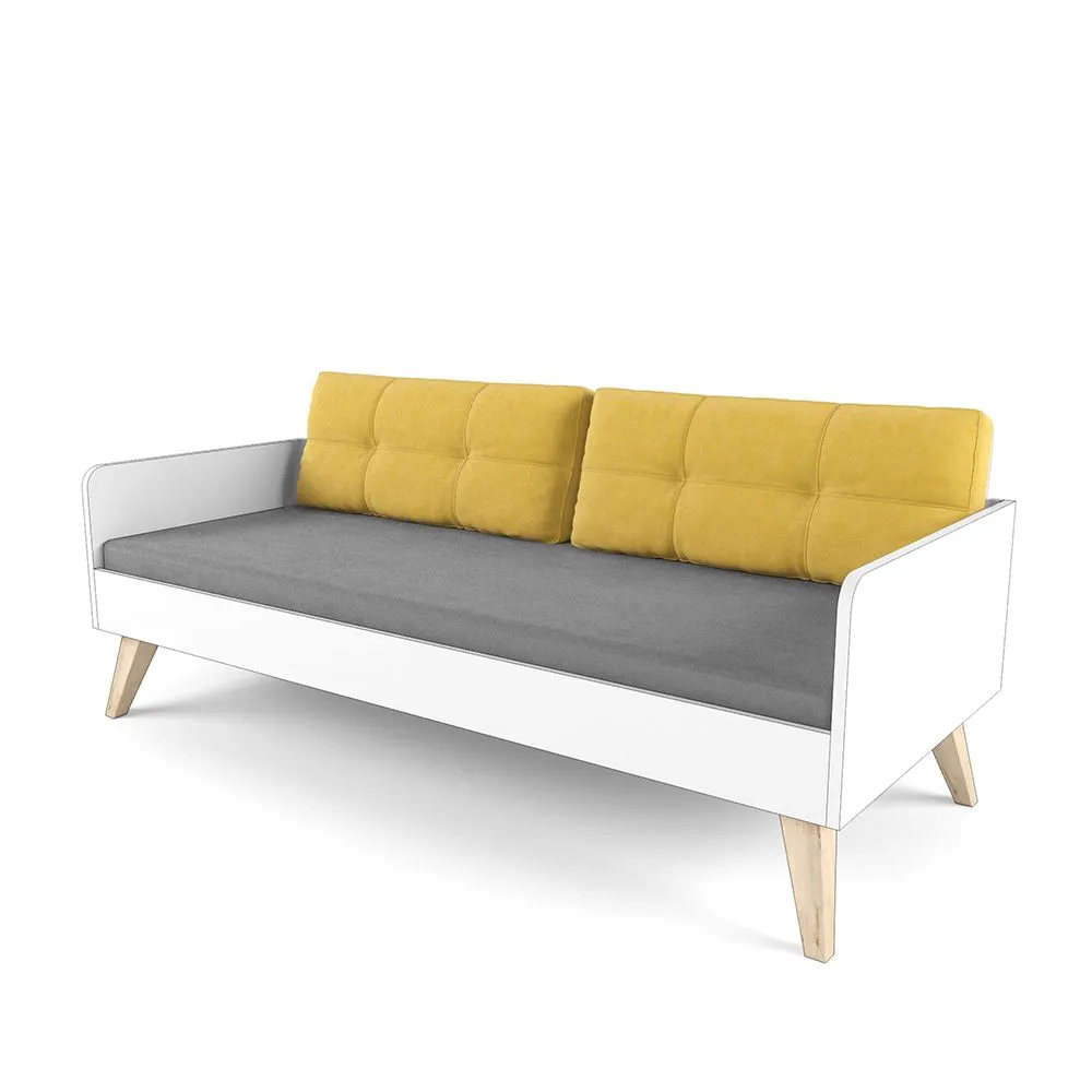 Кровать с текстилем «2+2 Лайт» Серый + Мимоза 1