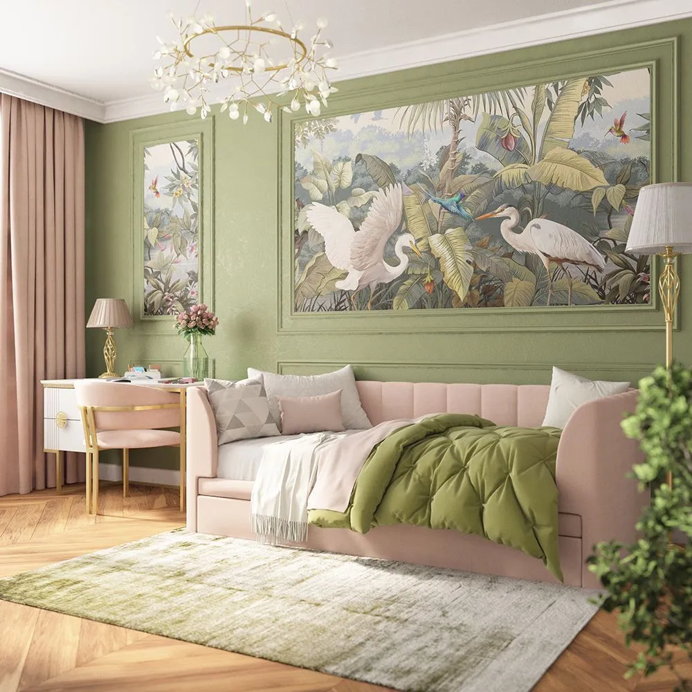 Детская спальня «Мишель Белый» с мягкой кроватью