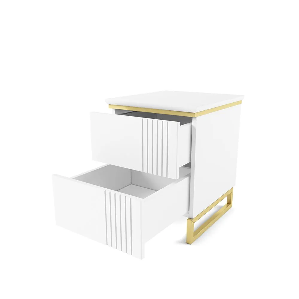 Тумба прикроватная Мишель Белый Золото 3