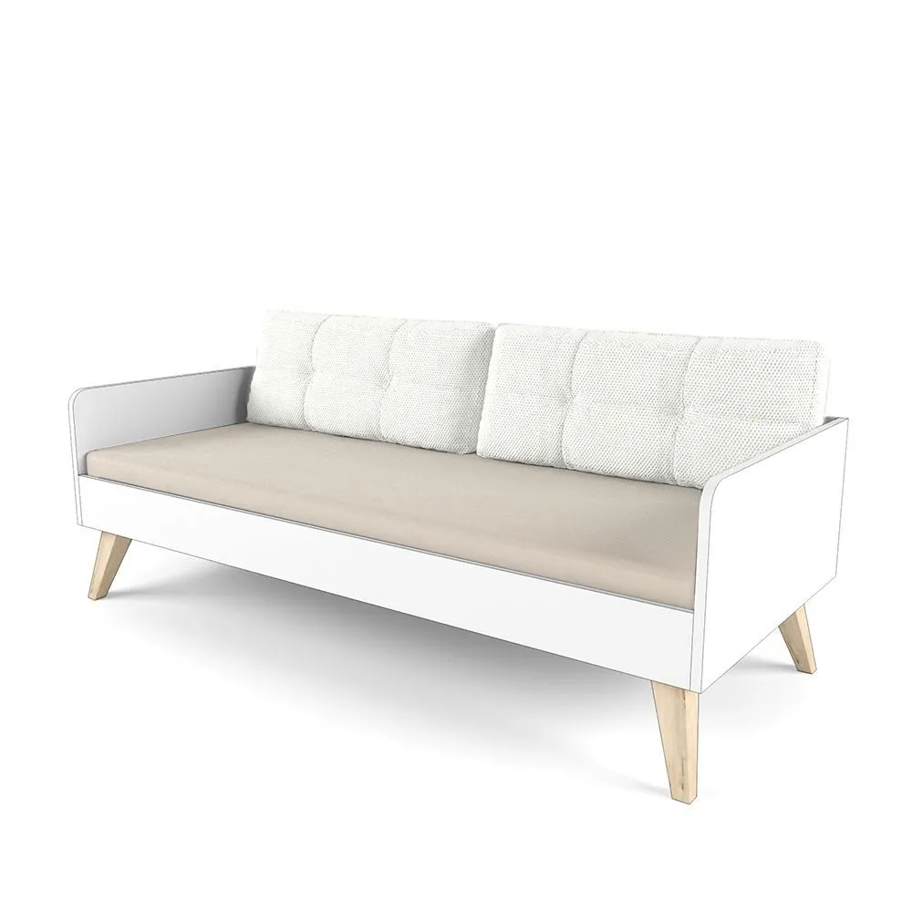 Наматрасник + подушки Микровелюр Бежевый + Citus Белый 4