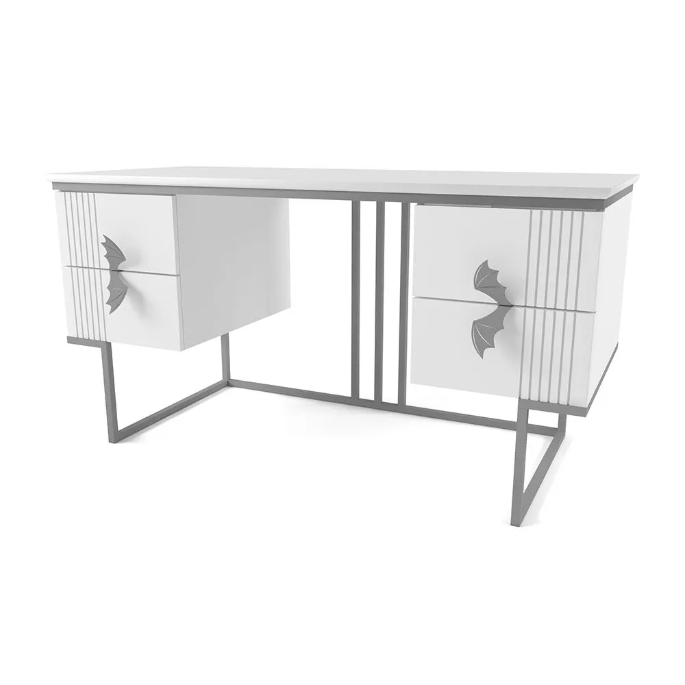 Стол 2-х тумбовый Мишель Белый Графит 1