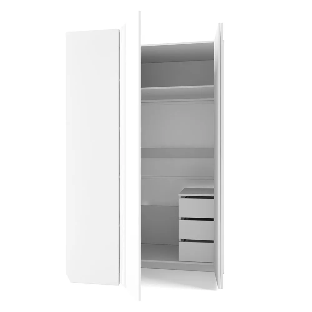 Шкаф угловой правый Мишель Белый Серый 3