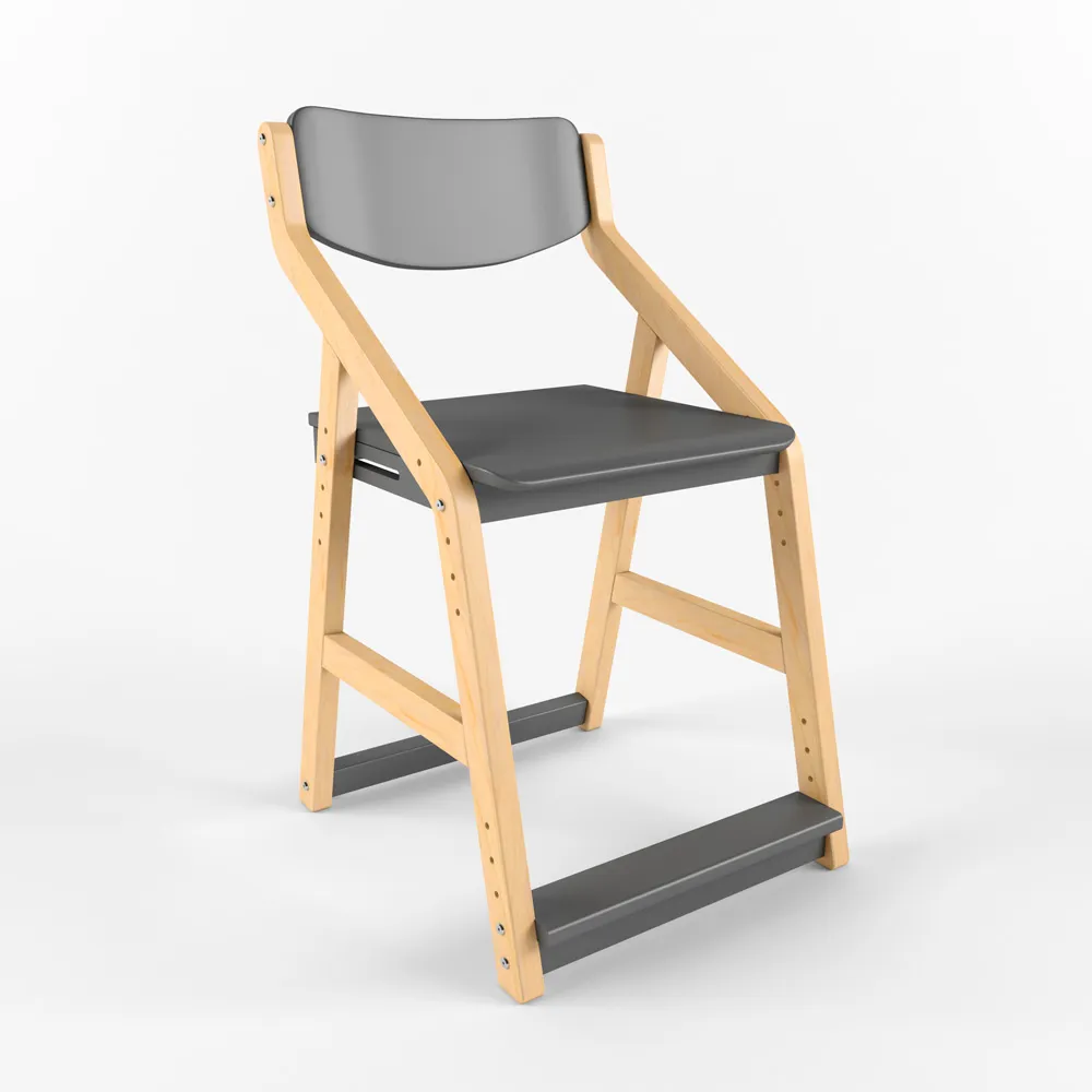 Стул растущий «Робин Wood» комбо серый