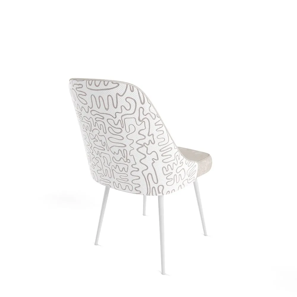 Стул «Афродита» Латте+Инкас / Белые ножки 1