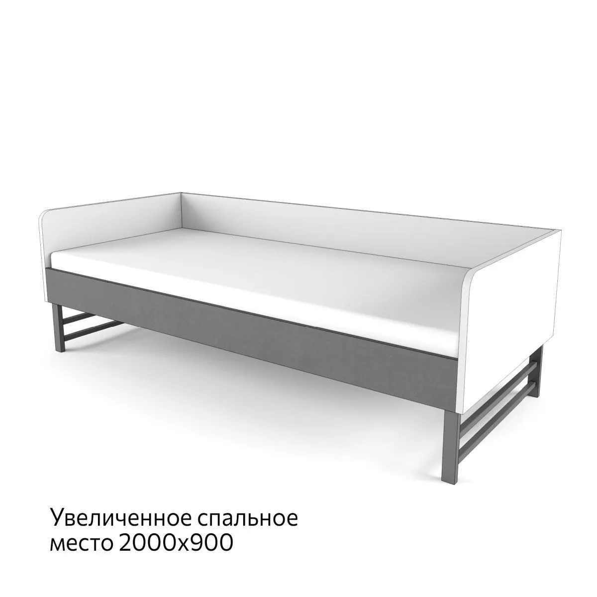 Кровать большая 2+2 Лайт Серая