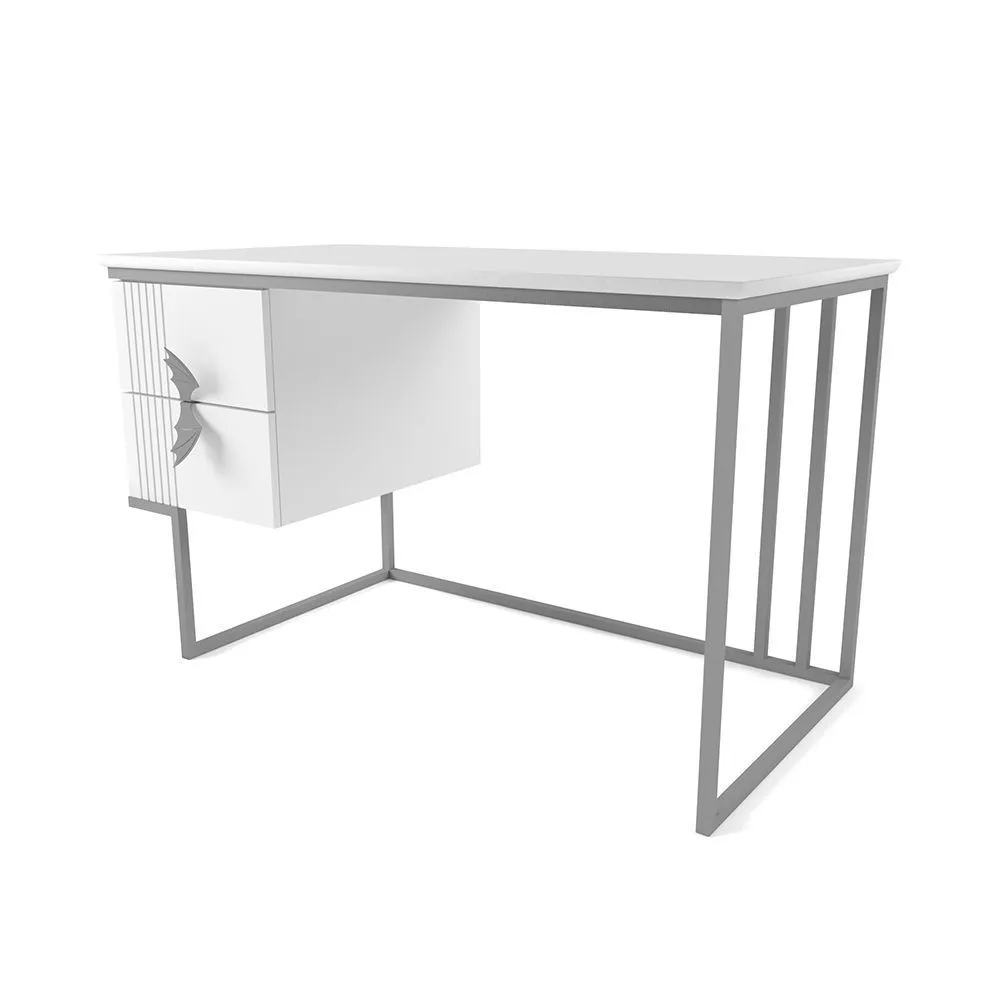 Стол с тумбой Мишель Белый Графит 1