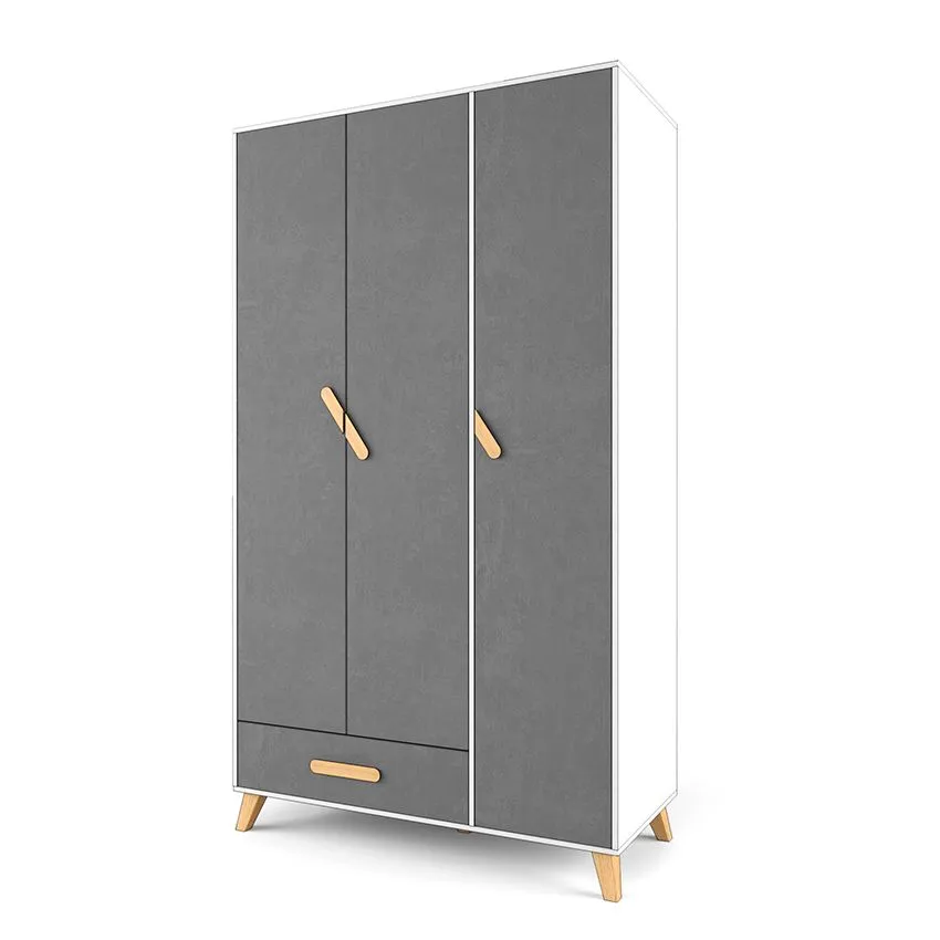 Шкаф 3-створчатый 2+2 лайт серый