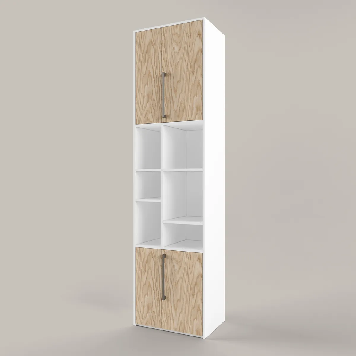 Стеллаж широкий Тури Белый Графит