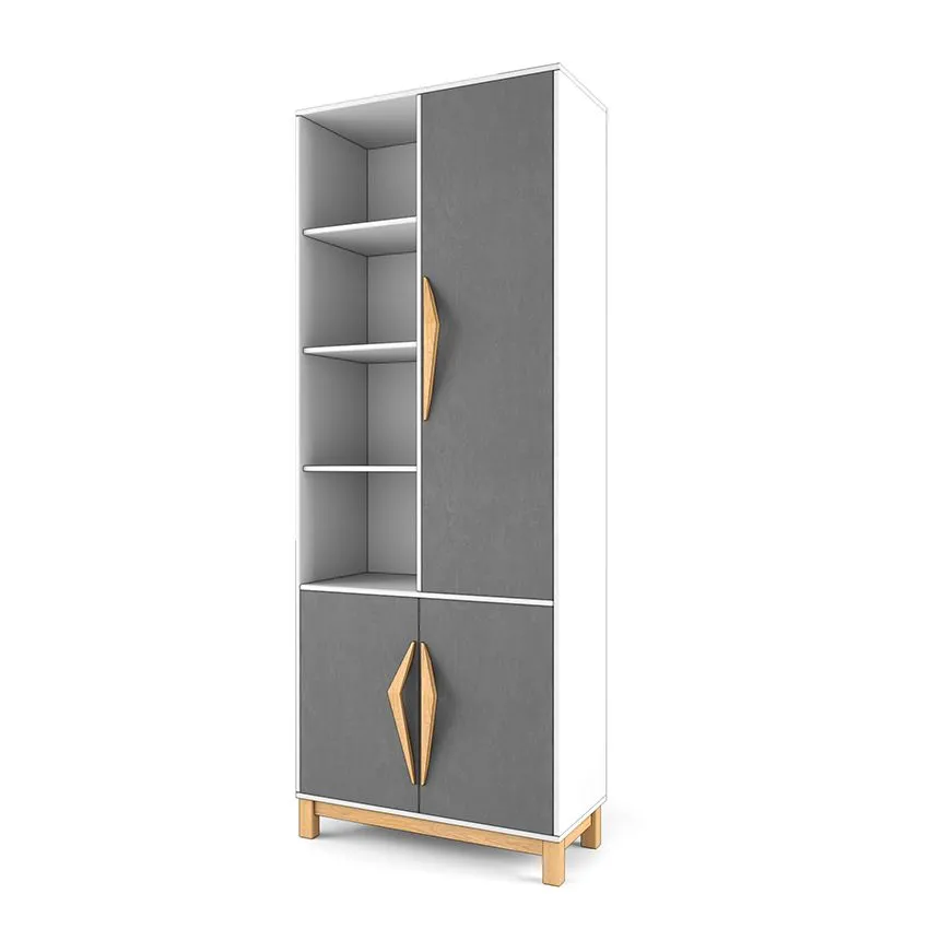 Стеллаж широкий «2+2 Лайт» серый