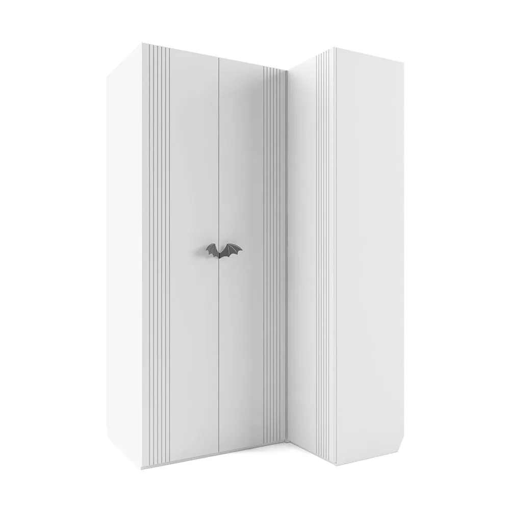 Шкаф угловой левый Мишель Белый Серый