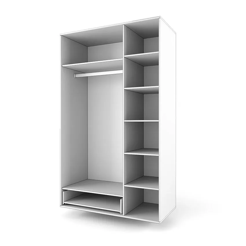 Шкаф 3-створчатый 2+2 лайт серый 2