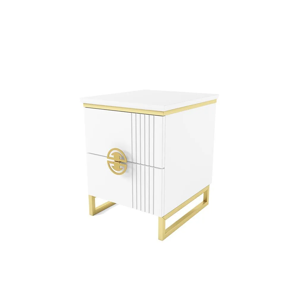 Тумба прикроватная Мишель Белый Золото 1