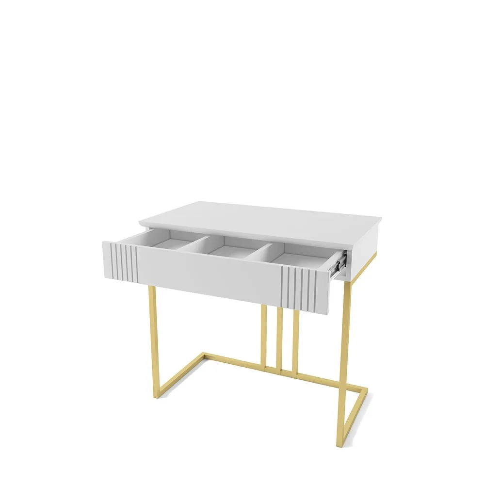 Столик туалетный Мишель Белый Золото 2