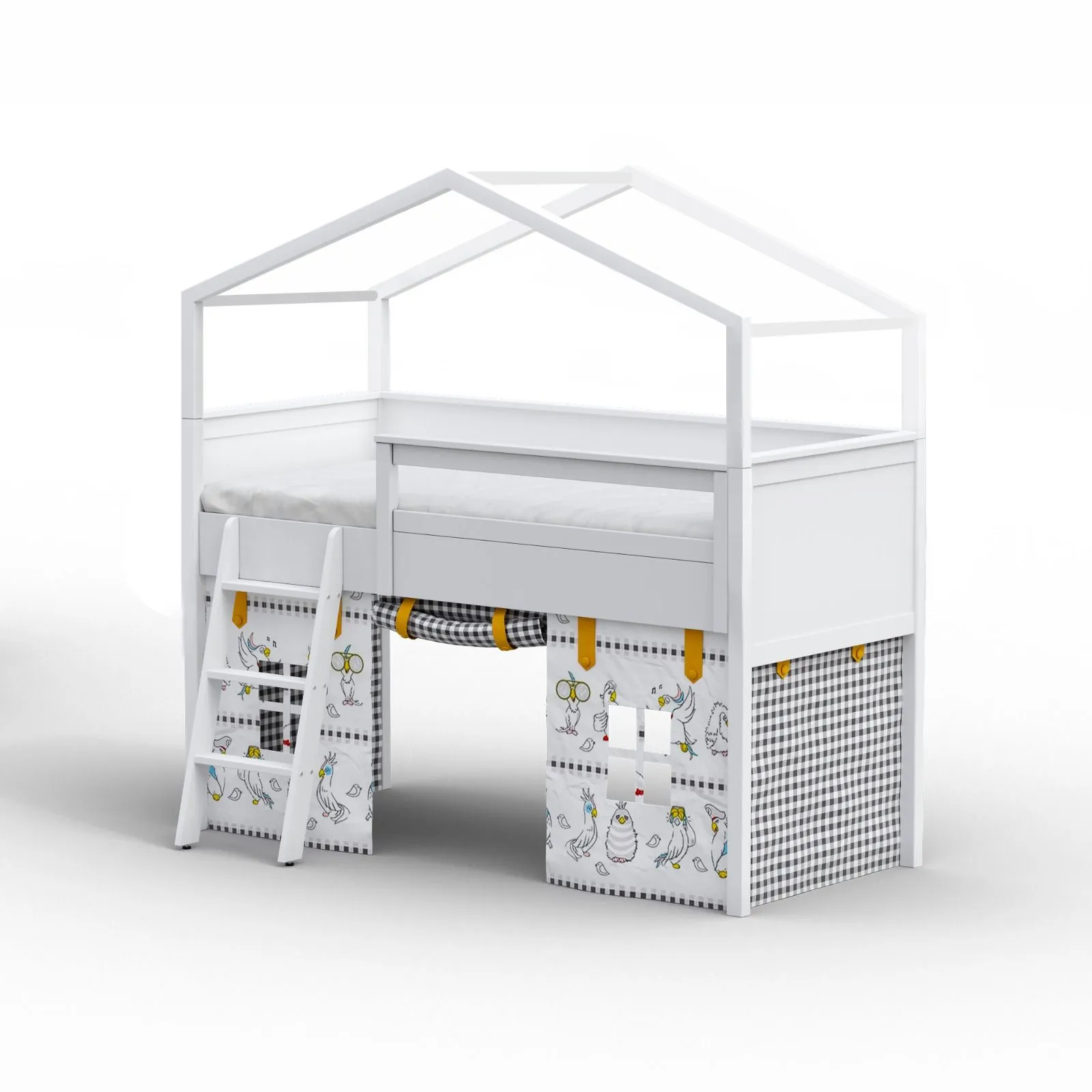 Комплект текстиля «Литл Форест» №5 - клетка+попугаи