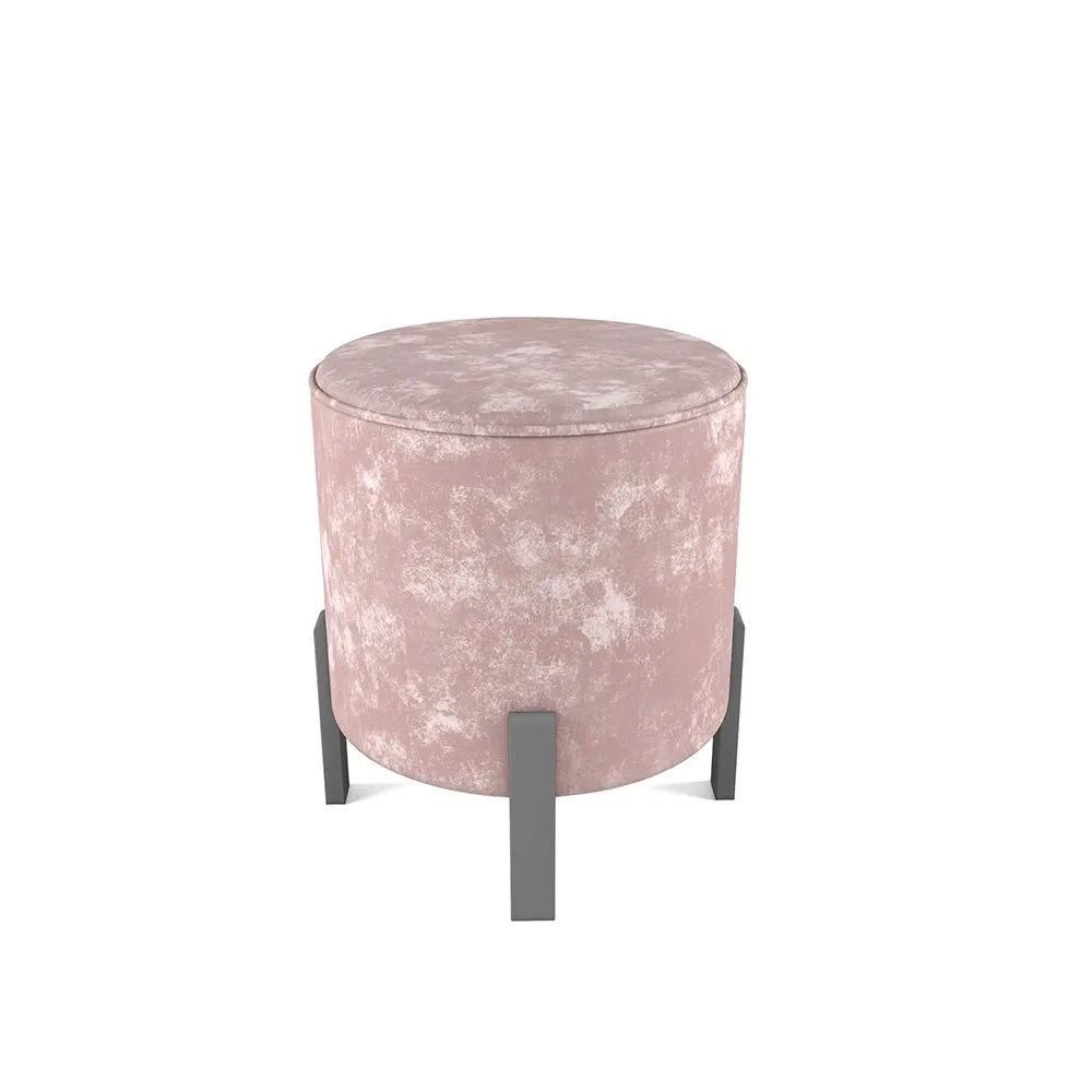 Пуф плюш розовый, ножки серые