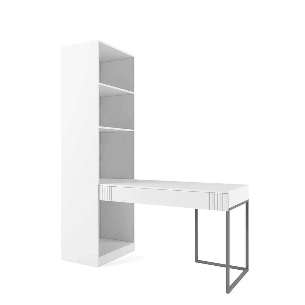 Стол со стеллажом Мишель Белый