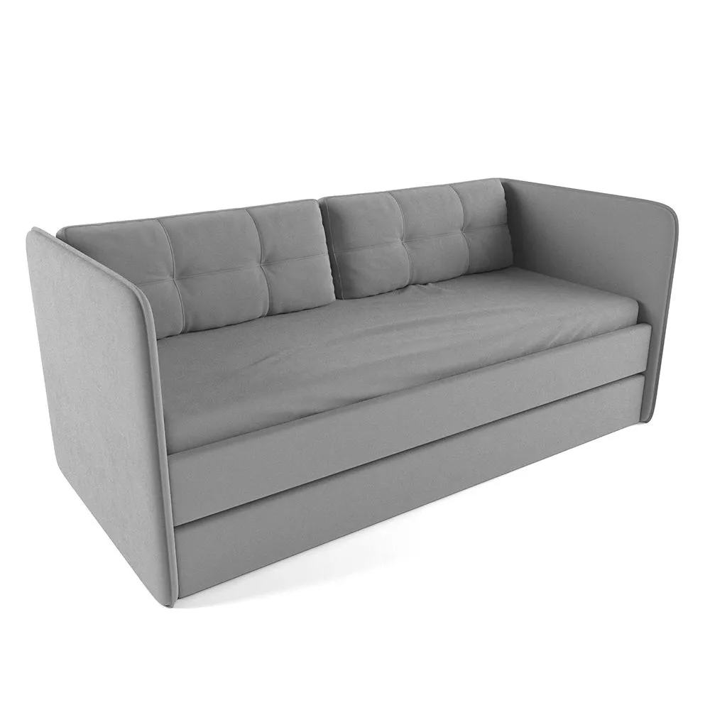 Мягкая кровать «Айрис» Серая с текстилем Серый  1