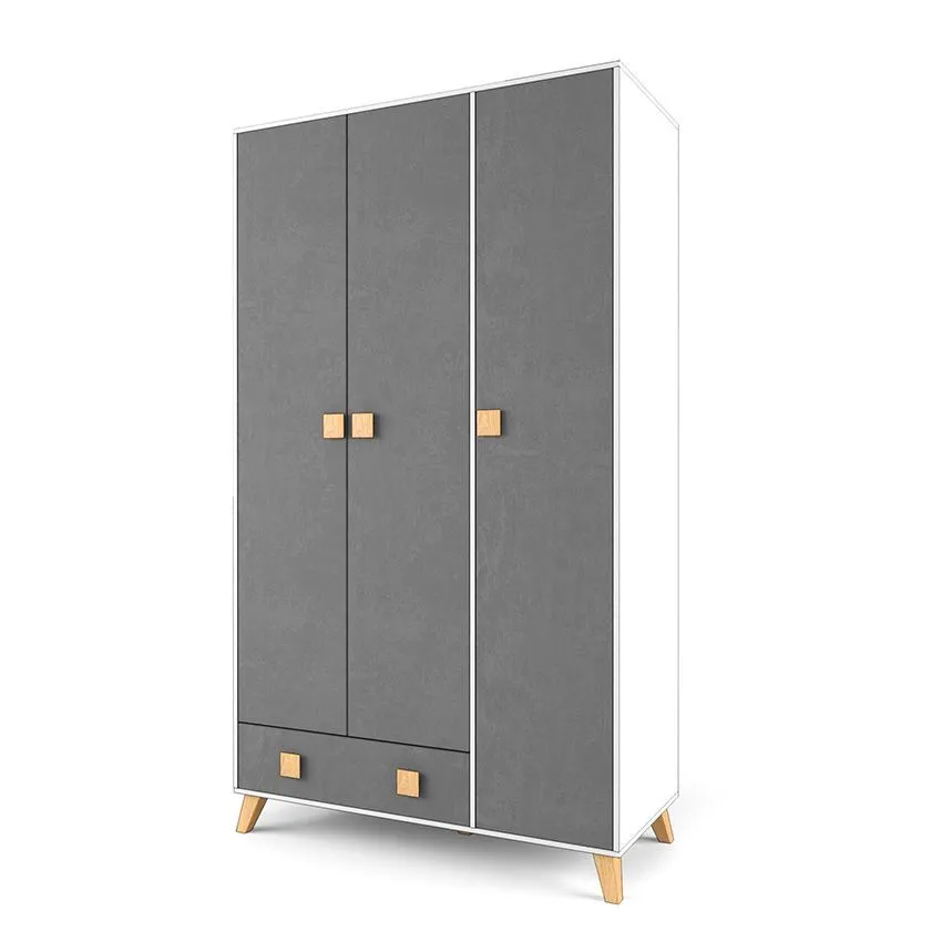 Шкаф 3-створчатый 2+2 лайт серый 1