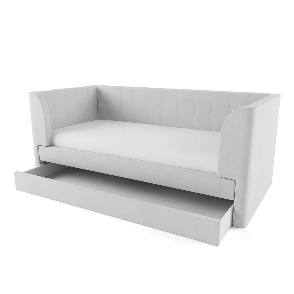 Кровать Мягкая Мия Светло-серая 3