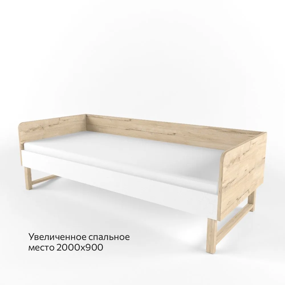 Кровать на ножках большая «2+2» белая