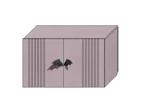 НЕСТ Антресоль 60 Мишель Галатея (размер 600*450*400 мм), цвет Галатея + ручки летучая мышь