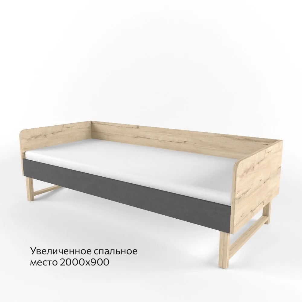 Кровать серый квадрат