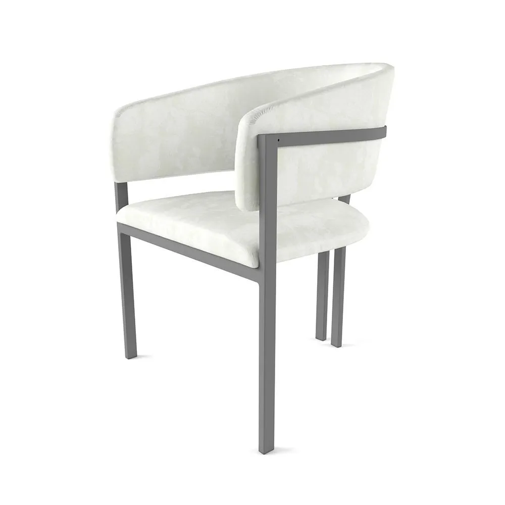 Стул «Мишель» Белый плюш на серых ножках