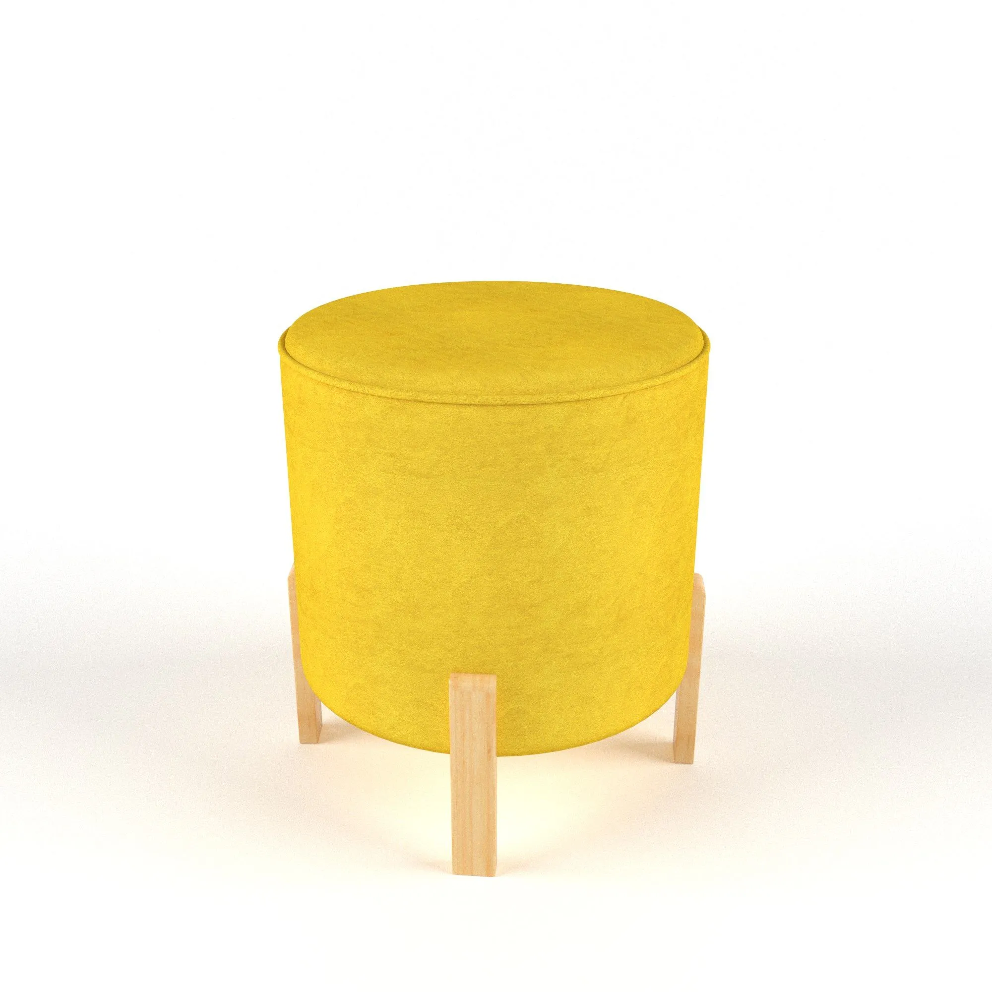 Пуф Желтый, ножки береза