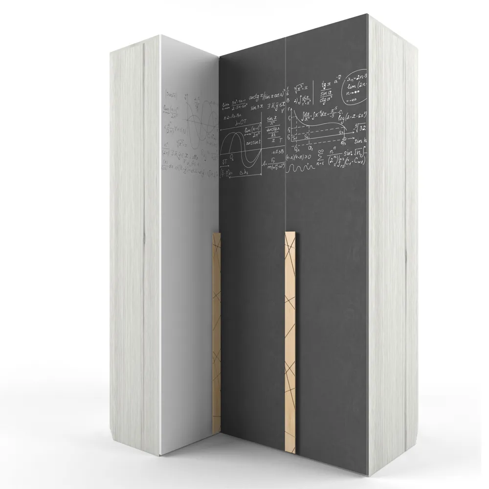 Шкаф угловой Правый «Гармошка» справа с фотопечатью «Формулы»