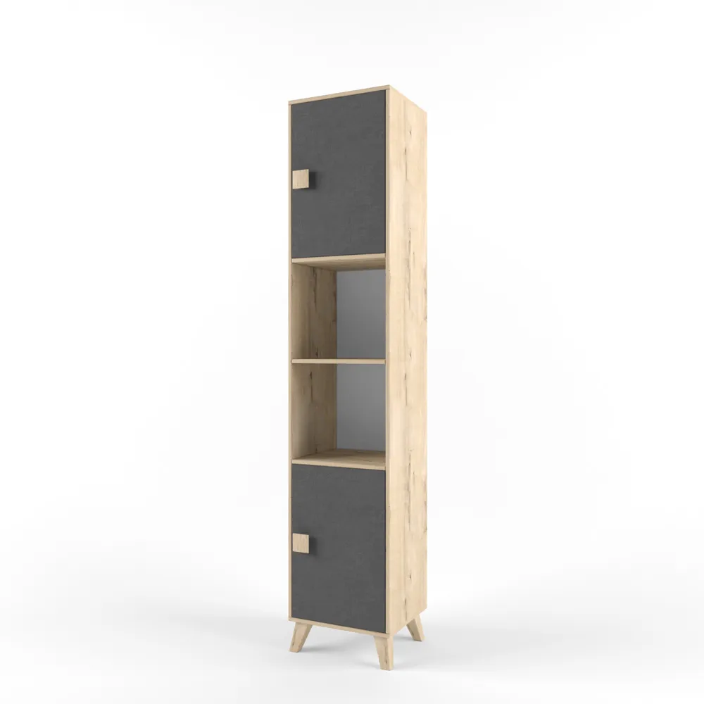 Стеллаж узкий правый «2+2» серый