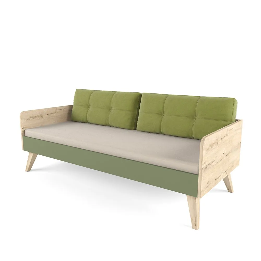 Кровать с текстилем «2+2 олива» Бежевый + Олива 1