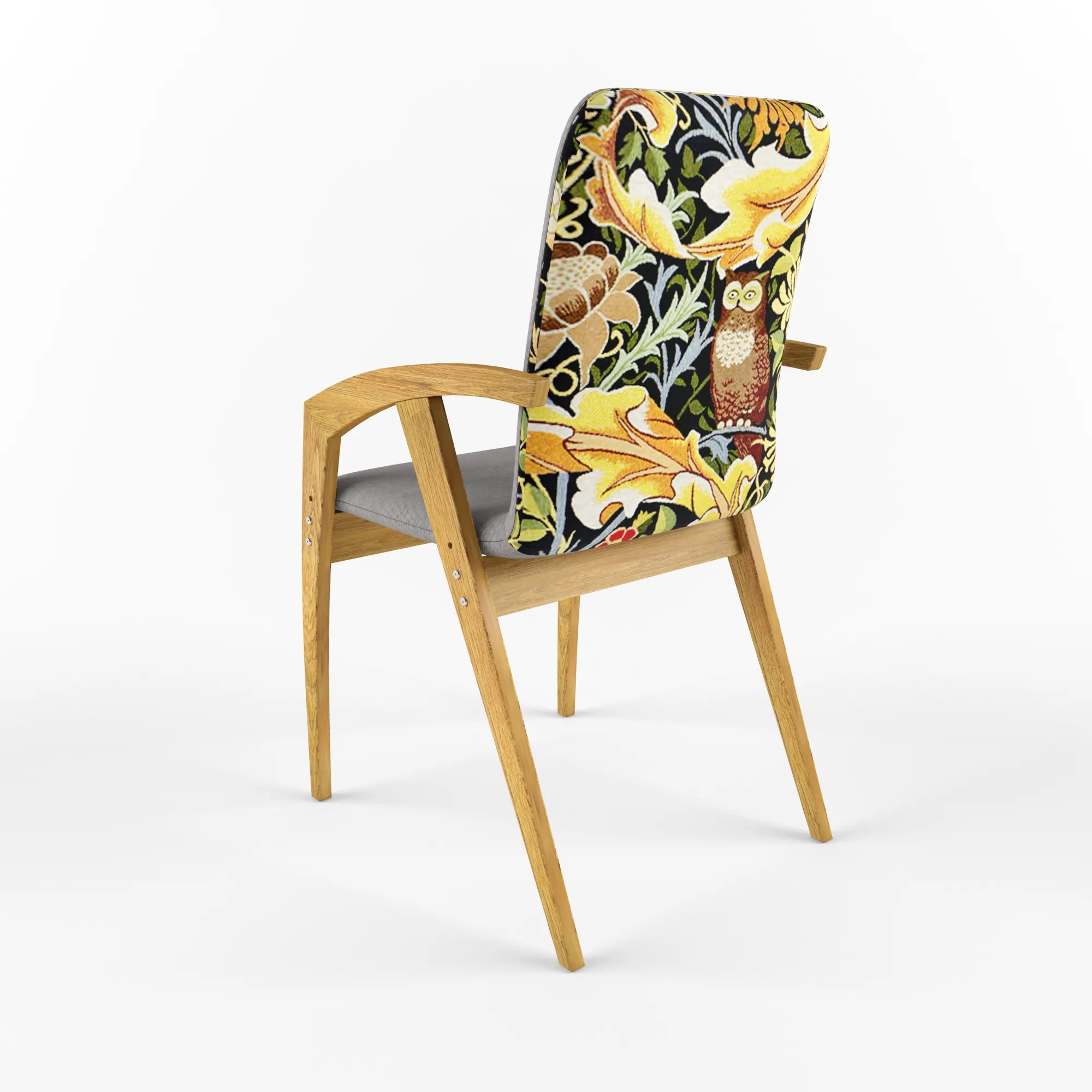 Стул «Тэль» серый велюр + гобелен Лес