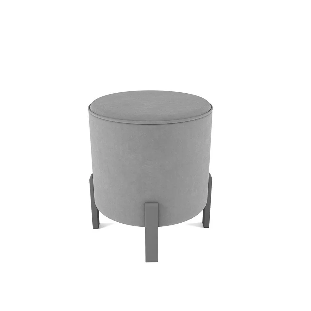 Пуф светло-серый, ножки серые