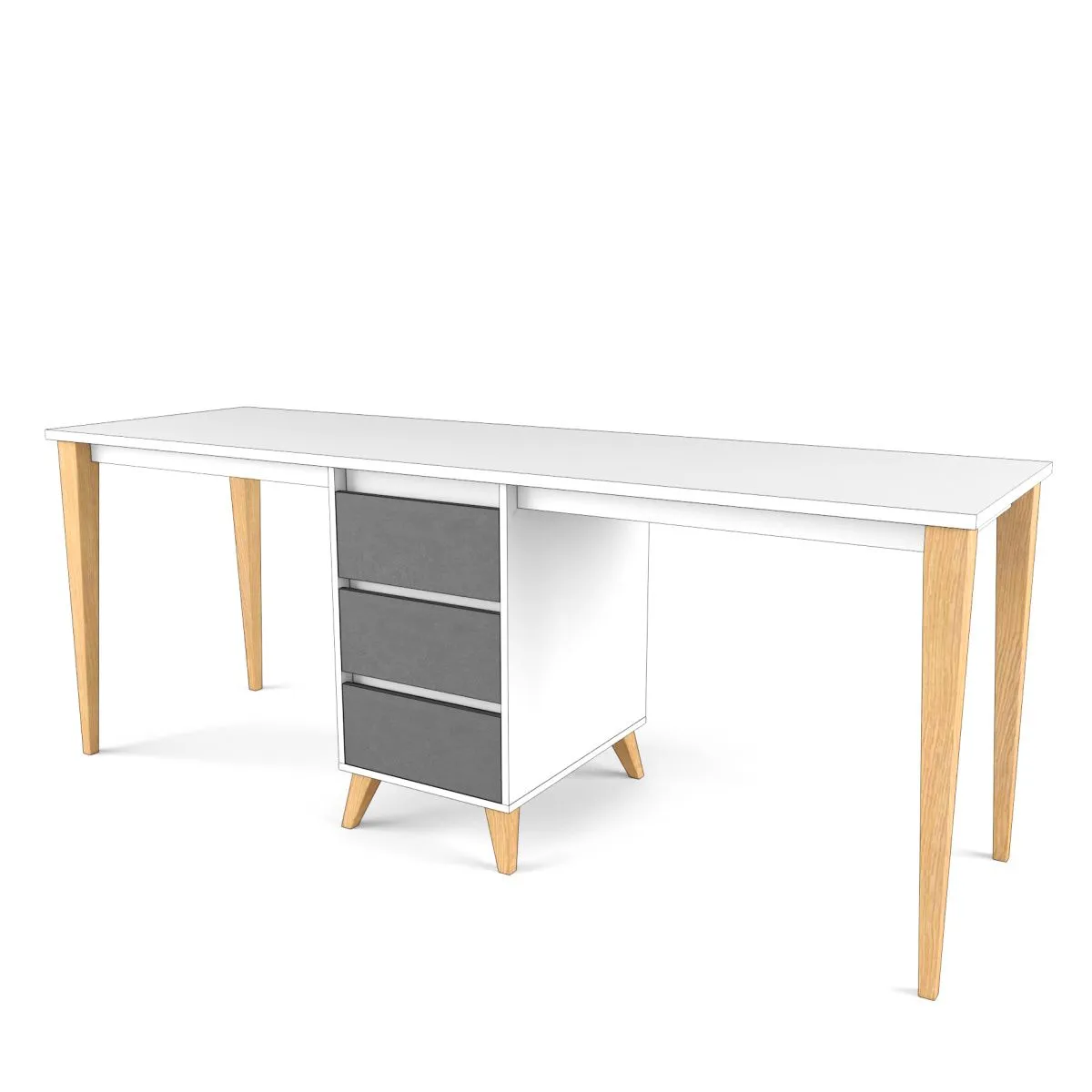 Стол на 2 рабочих места 2+2 Лайт Серый 1