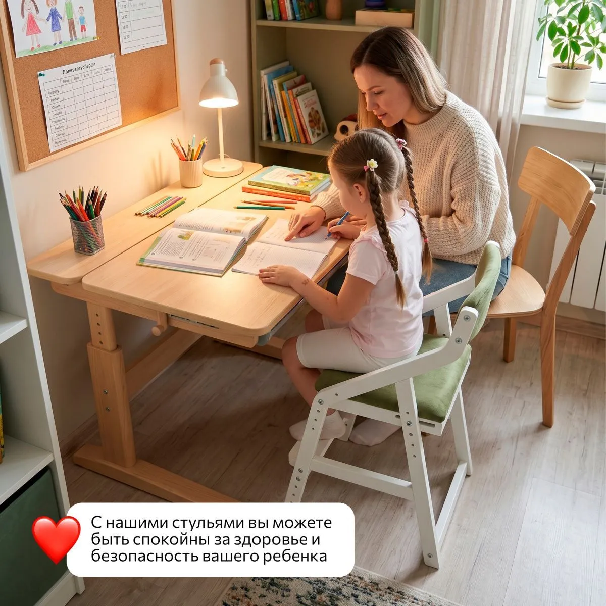 Мягкий растущий стул «Боливар» белый/зеленый 12