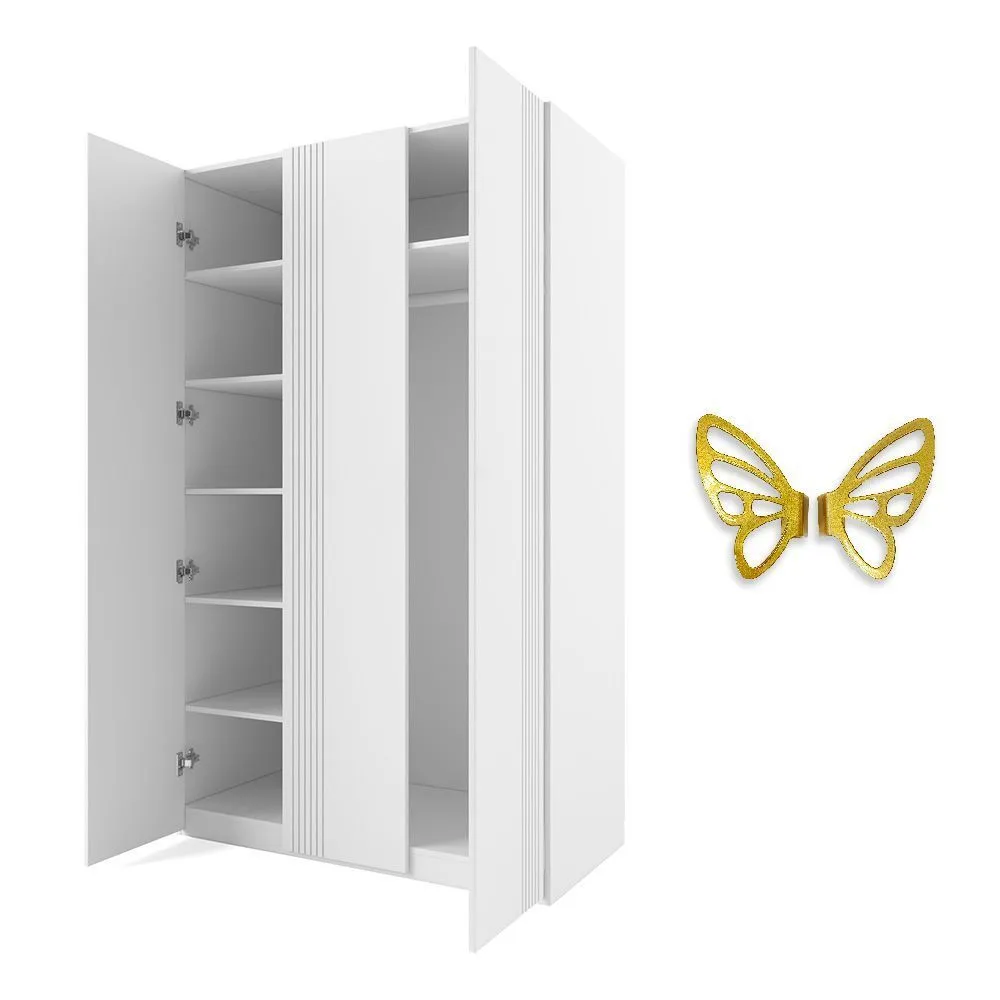 Шкаф 3х створчатый Мишель Белый Золото 2