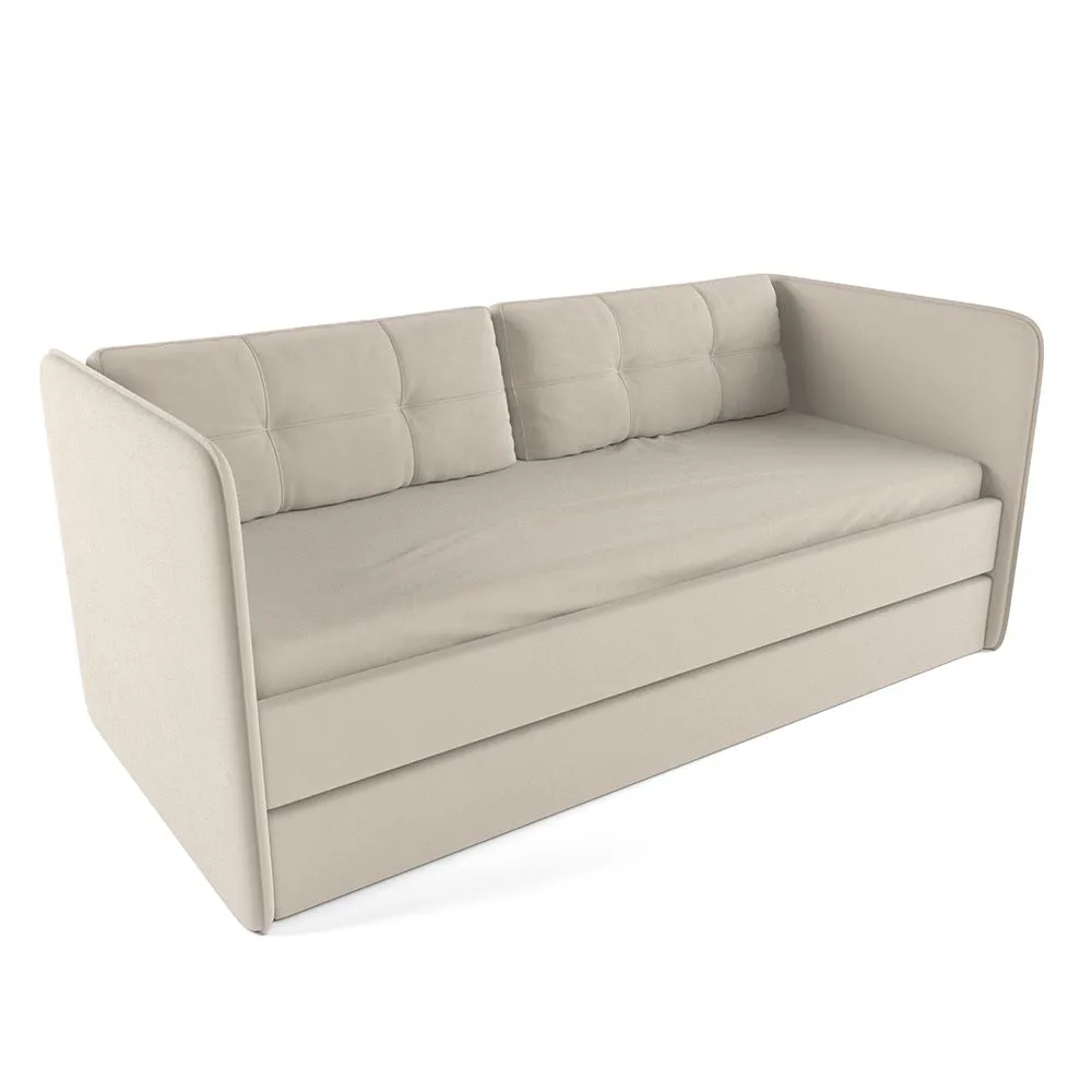 Мягкая кровать «Айрис» Бежевая с текстилем Бежевый  1