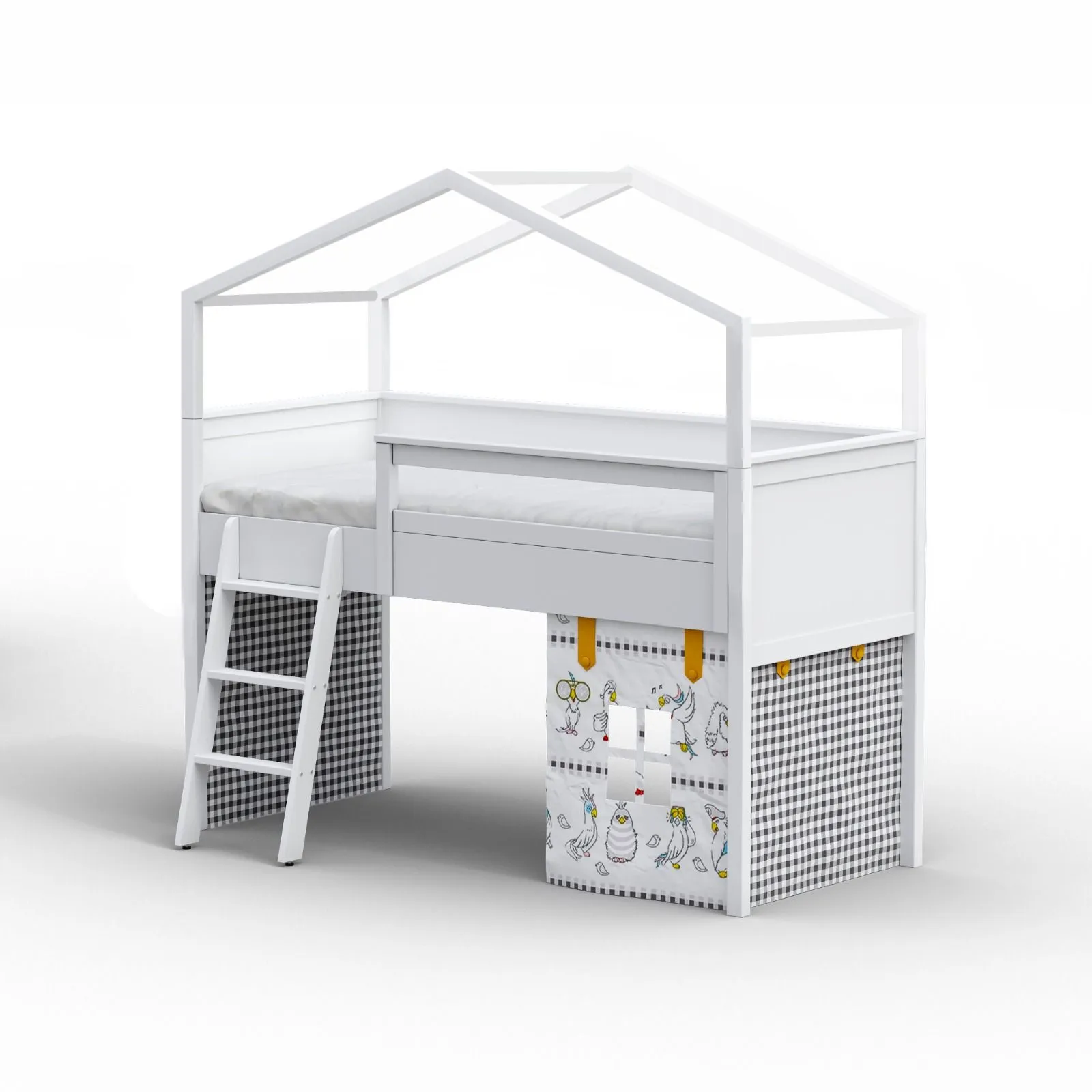 Комплект текстиля «Литл Форест» №3 - клетка+попугаи