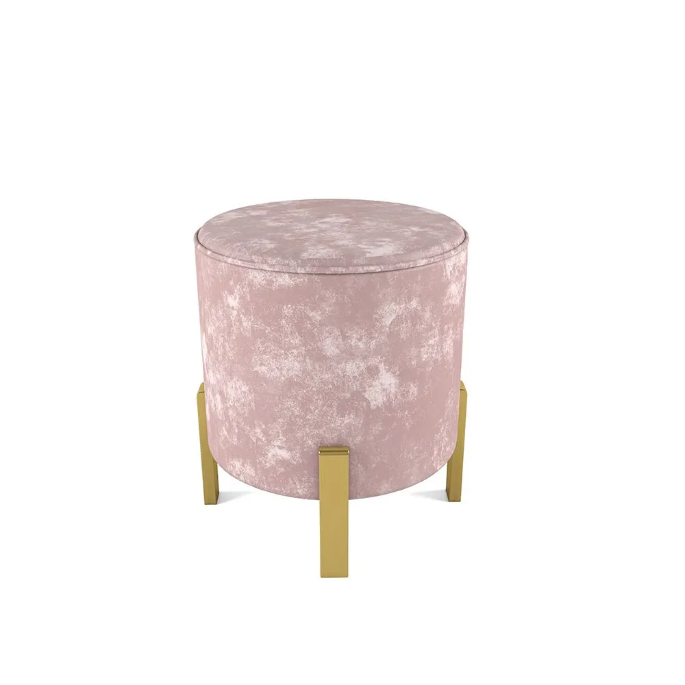 Пуф плюш розовый, ножки золото